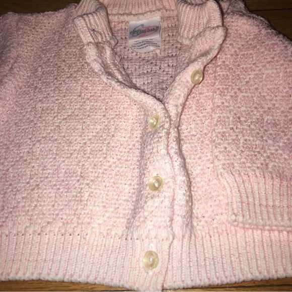 Vintage from year 2000 knitted cardigan pink 0/6 month baby girl - Picture 6 of 6